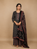 Black Floral Designed Cotton Salwar Suit