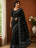 Classic Black Abstract  Printed Design Cotton Casual Wear Saree
