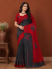 Queen Pink Abstract Printed Design Cotton Casual Wear Saree