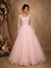Baby Pink Sequins and Beads Design Net Gown