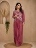 Woodrose Pink Floral Embroidered Crepe Bridesmaids Lehenga