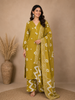 Lime Green Abstract Designed Cotton Salwar Suit