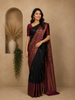 Black Floral Woven Pure Kanchipuram Silk Saree