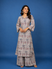 Beige Multicolor Geometric Printed Cotton Straight Cut Salwar Suit Set