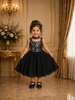 Bottle Green Heavy Sequins and Beads Embroidered Design Satin Kids Palazzo Suit with Choker  Dupatta