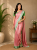 Dark Pink Floral Design Silk Saree
