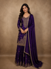 Royal Aubergine Purple Heavy Sequins and Beads Embroidered Design Organza Lehenga with Dupatta
