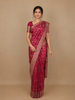 Pink Floral Weave and Stone Work Banarasi Silk Saree
