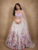 Soft Ivory Floral Sequins and Beads Embroidered Design Sequins Bridesmaid Lehenga with Dupatta