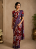 Dominant Red Floral Design Printed Kota Cotton Saree