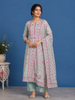 White Floral printed Cotton Salwar Suit