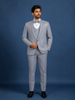 Grey Plain Men's Suit for Formal Wear