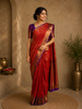 Red Floral Woven Pure Kanchipuram Silk Saree