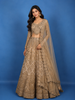 Gold Floral Embroidery Bridal Net Lehenga