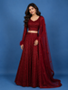 Dark Red Sangeet Lehenga with Sequin Designs