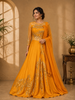 Chrome Yellow Gown Enhanced with Sequins