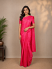 Rani Pink Leaf Design Zari Woven Soft Silk Saree