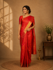 Red Peacock and Vaira oosi Woven Pure Kanchipuram Silk Saree