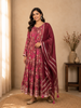 Pink Sharara Salwar Suit Adorned with Sequins and Floral Design Paired with Dupatta