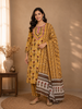 Yellow Floral Design Printed Cotton Salwar Suit