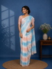 Sky Blue Tie and Dye Design Satin Saree