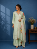 Pista Green Straight Cut Salwar Suit Adorned with Embroidery and Floral Design with Dupatta