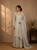 Light Green Floral Designed Tissue Organza Salwar Suit