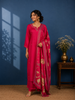 Pink Floral Embroidered Silk Salwar Suit With Printed Dupatta