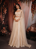 Ivory Sequins Embellished Design Satin Skirt Top