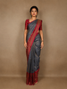 Grey Solid Woven Pure Kanchipuram Silk Saree
