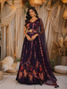 Deep Purple Floral Printed Design Crepe Bridesmaids Lehenga