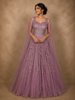 Light Purple Sequins and Beads Embroidered Design Net Party Gown