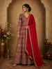 Queen Pink Floral Embroidered Design Georgette Party Wear Gown