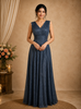 Steel Blue Solid Design Shimmer Pleated Party Wear Gown