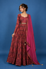 Pink Floral Motif Bead Work Cotton Gown