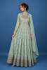 Mint Green Floral Printed Anarkali Gown Set
