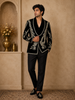 Black Floral Designed Men's Suit