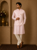 Light Pink Sequin Embroidered Brocade Kurta Pyjama