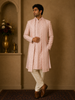 Pale Pink Floral Designed Sherwani Suit for Reception