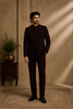Deep Wine Heavy Beads Embroidered Design Polynosic Men's Suit