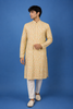 Yellow Leaf  Printed Cotton Kurta
