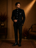 Black Heavy Sequins Embroidered Design Velvet Men’s Suit