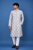 Light Grey Sequin Designed Cotton Kurta