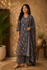 Black Floral Designed Cotton Salwar Suit