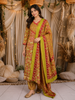 Lime Green and Red Floral Printed Cotton Salwar Suit with Dupatta