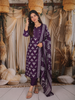 Purple Motif Printed Cotton Salwar Suit with Dupatta
