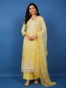 Yellow Floral Embroidery Cotton Salwar Suit