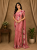 Dusty Rose Pink Motif Design Pure Cotton Saree
