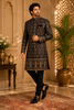 Coffee Brown  Floral Designed Velvet Sherwani Suit
