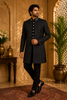 Black Diamond Motif Embroidered Viscose Men's Suit